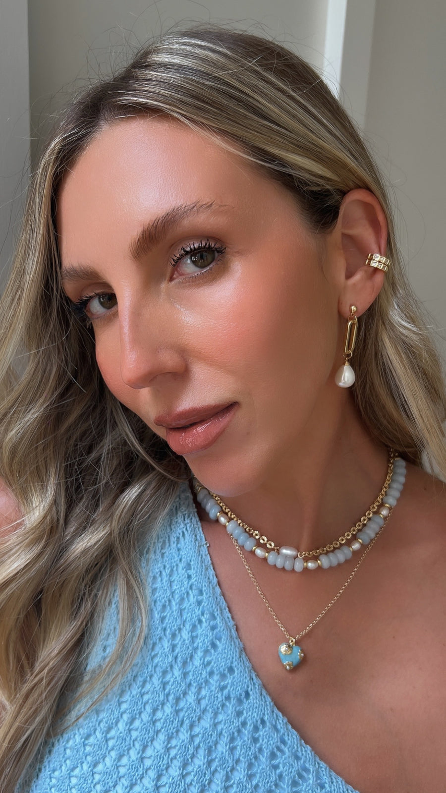Denim & Pearl Heart