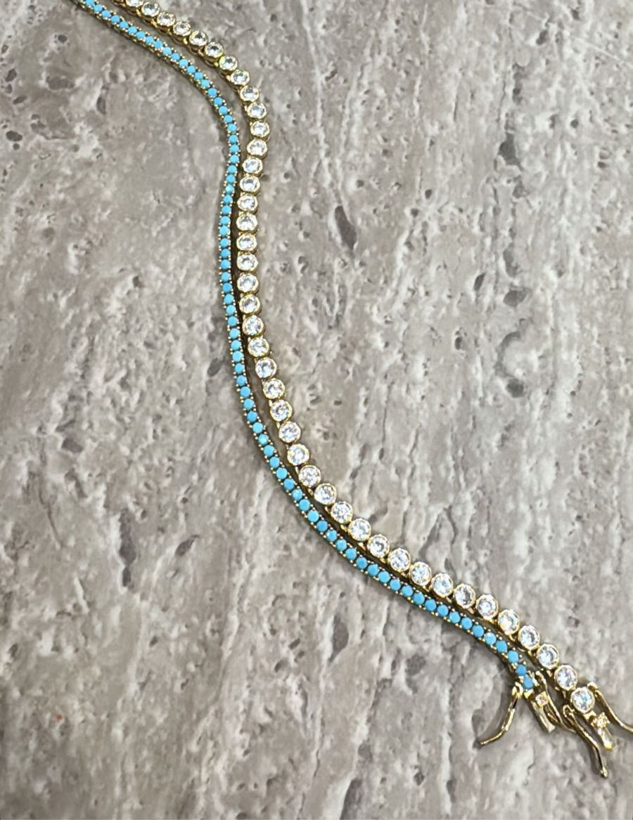 St Tropez Blue Tennis Necklace
