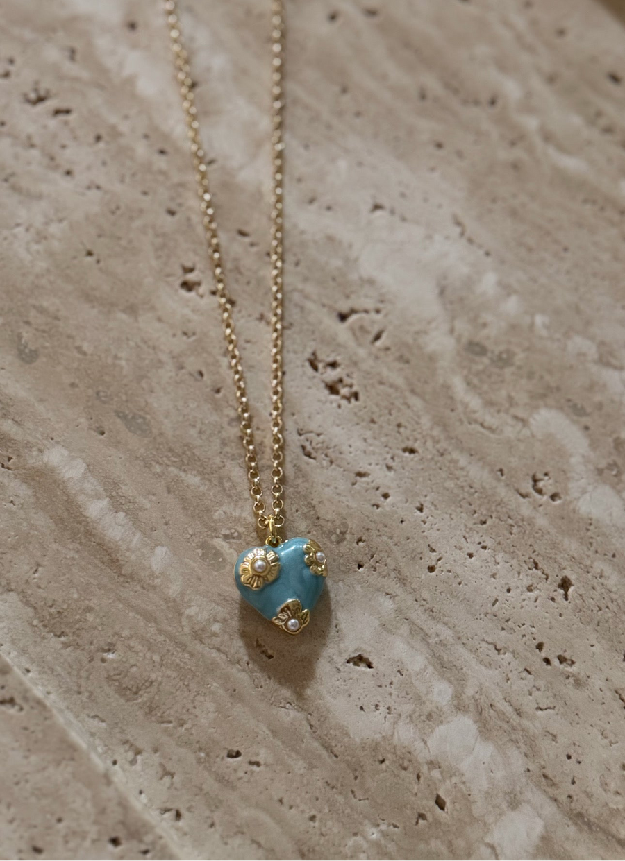 Denim & Pearl Heart