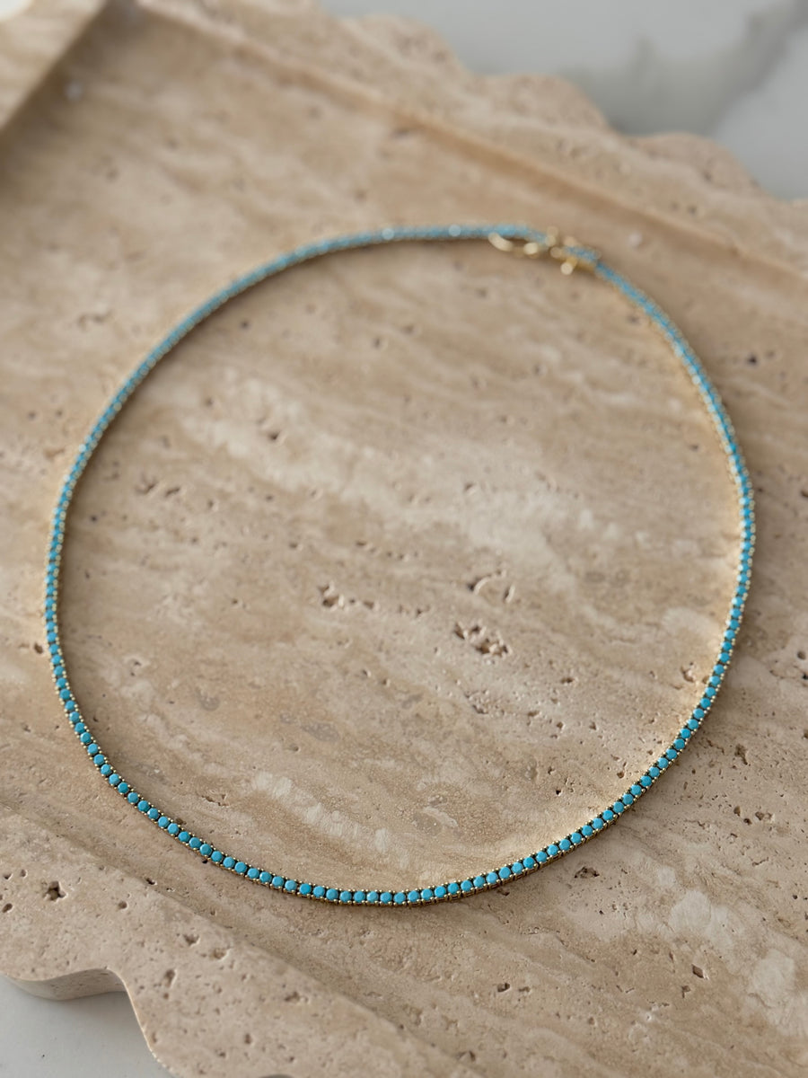St Tropez Blue Tennis Necklace