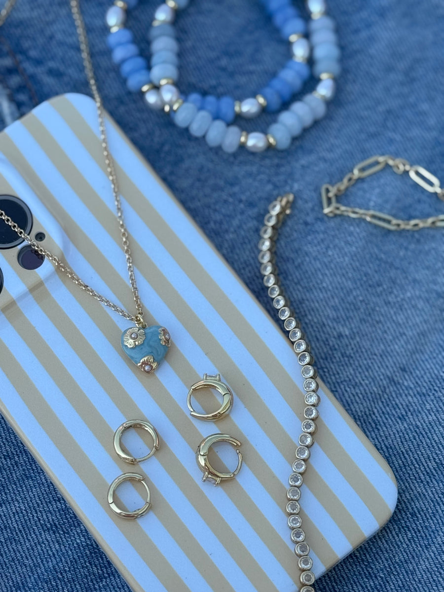 Denim & Pearl Heart