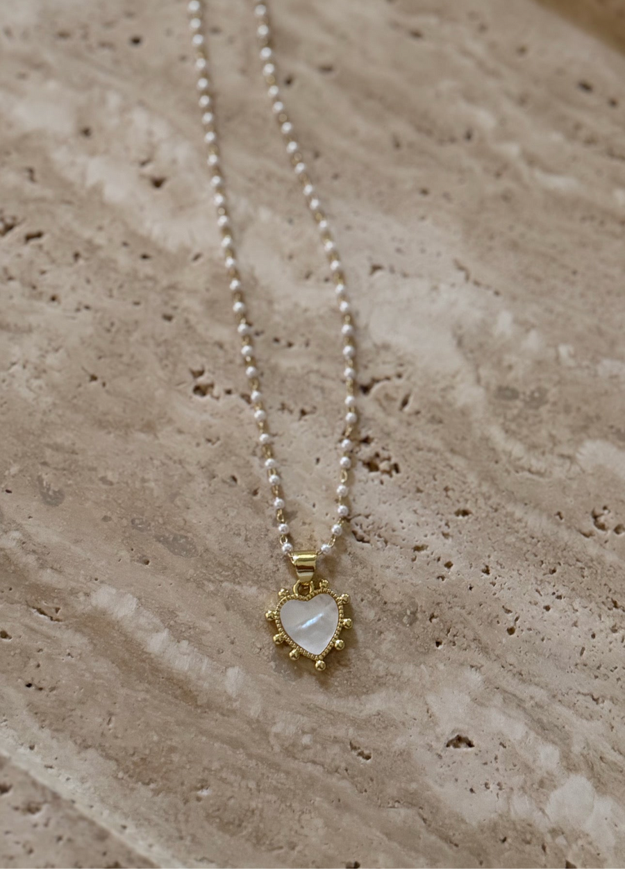 Pearly Mini Heart Necklace