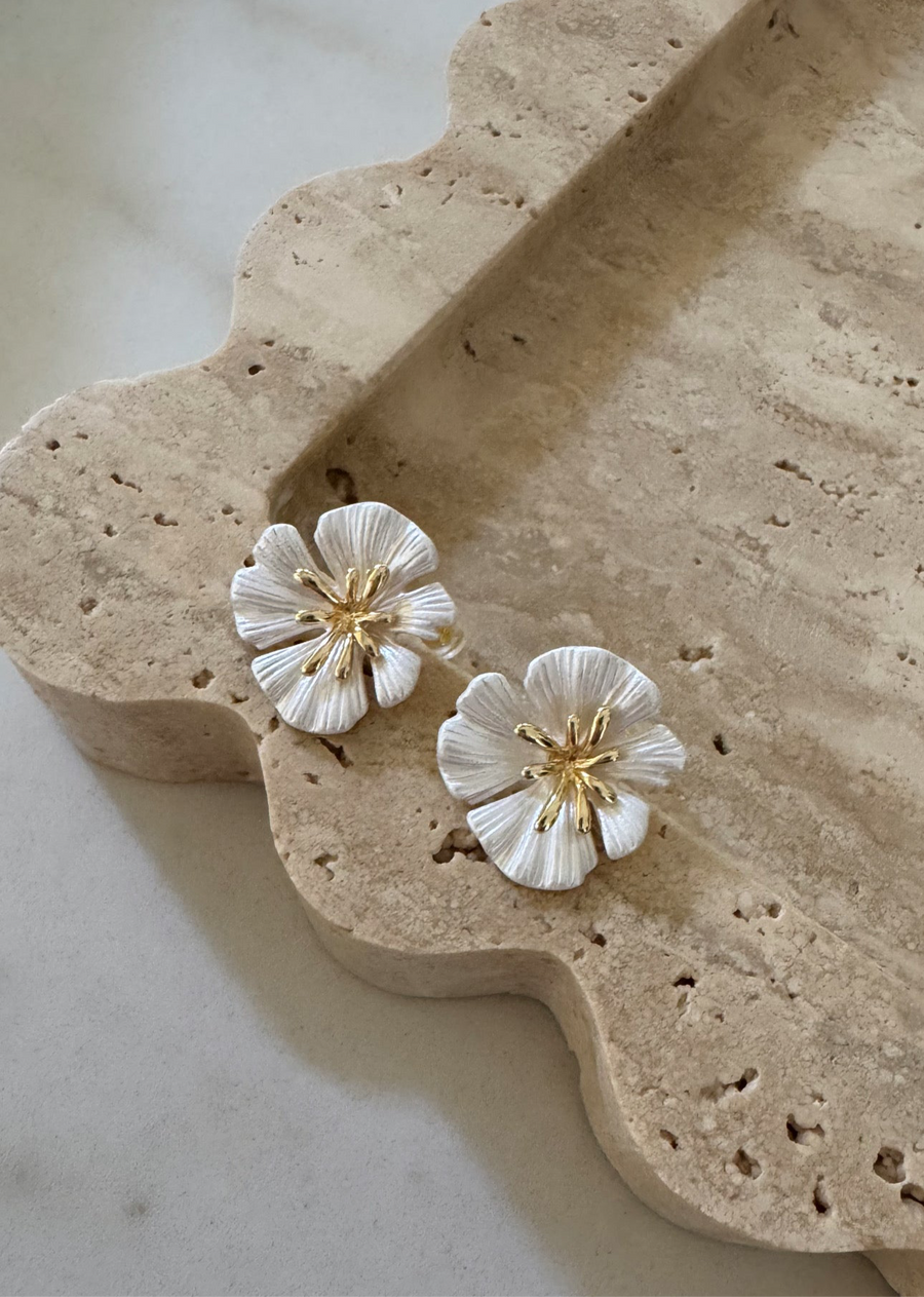 Flower Pearl Studs