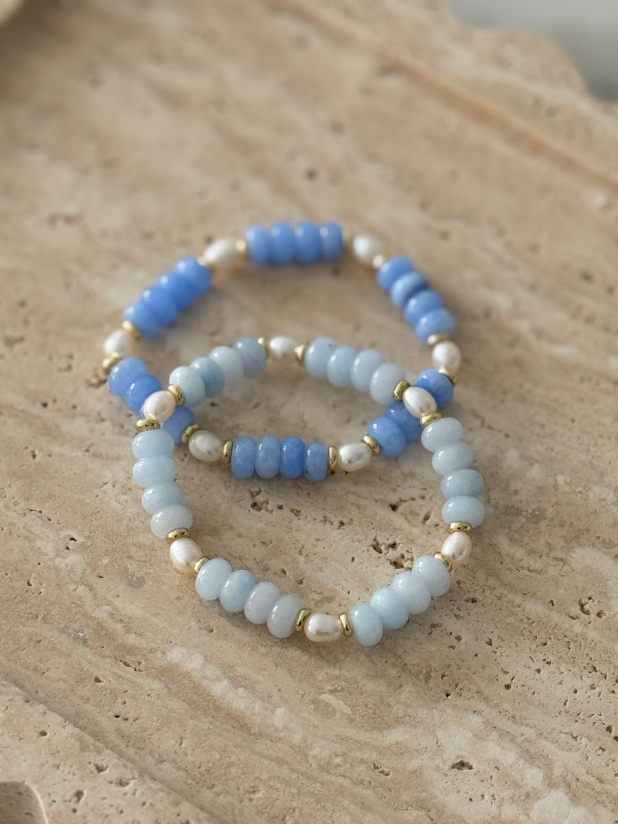 Denim Blue Beaded Bracelets