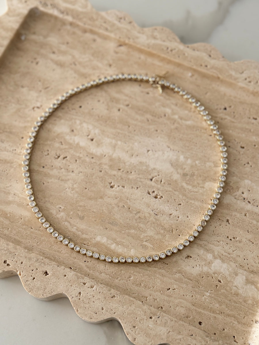 Bezel Tennis Necklace