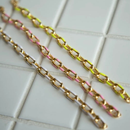 Liv Neon Gold & Enamel Necklace